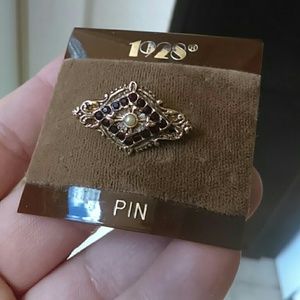 Vintage "1928" Brand Red Rhinestone Pin